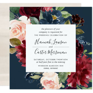 Radiant Bloom Frame Wedding Invitation | Square