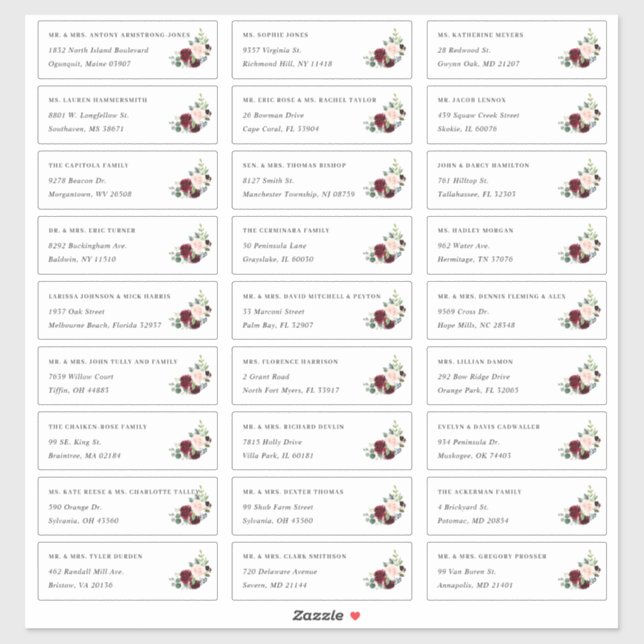 Radiant Bloom | Individual Guest Address Labels (Sheet)