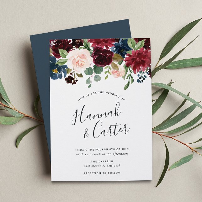 Radiant Bloom | Jewel Tone Floral Wedding Invitation (Creator Uploaded)