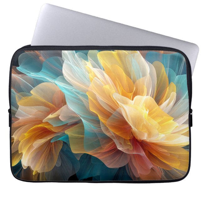 Radiant Bloom of Ethereal Petals in Light Laptop Sleeve (Front)