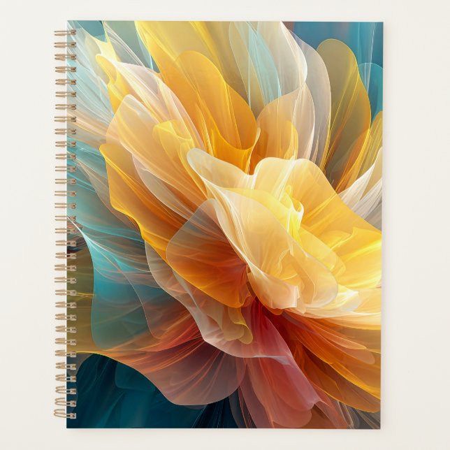 Radiant Bloom of Ethereal Petals in Light Planner (Front)