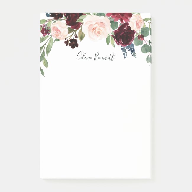 Radiant Bloom Personalized Post-it Notes