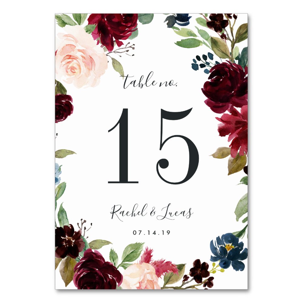 Discover Radiant Bloom | Personalized Table Number Card