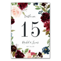 Radiant Bloom | Personalized Table Number Card