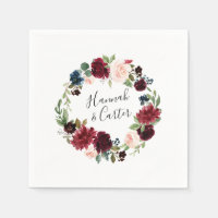 Radiant Bloom Personalized Wedding Napkin