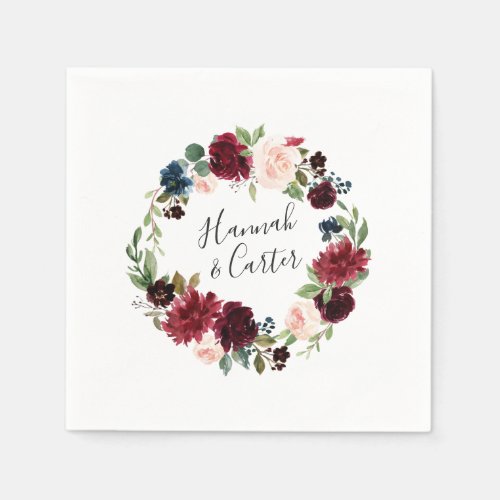 Radiant Bloom Personalized Wedding Napkins
