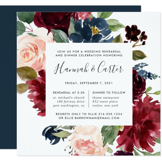 Radiant Bloom Rehearsal Dinner Invitation