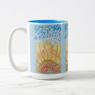 Radiant Bloom Sunflower Two-Tone Coffee Mug