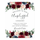 Radiant Bloom Unplugged Wedding Ceremony Sign