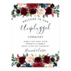 Radiant Bloom Unplugged Wedding Ceremony Sign