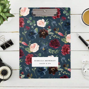 Radiant Bloom Watercolor Floral Personalized Clipboard