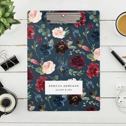Radiant Bloom  Watercolor Floral Personalized Clipboard