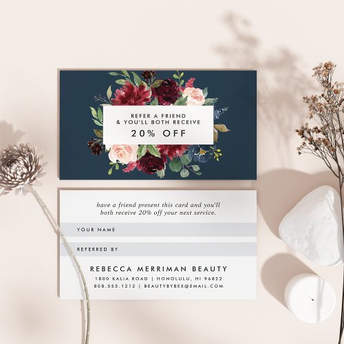 Radiant Bloom Watercolor Floral Referral Card