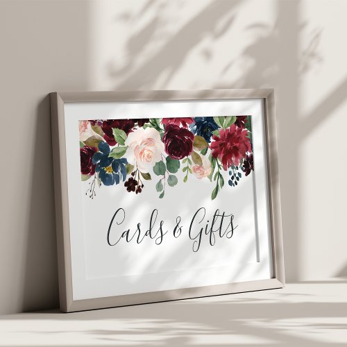 Radiant Bloom Wedding Cards  Gifts Sign