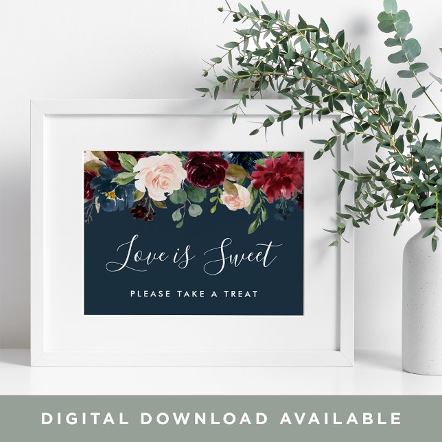 Radiant Bloom Wedding Dessert Bar Sign | Navy (Creator Uploaded)