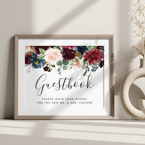 Radiant Bloom Wedding Guestbook Sign