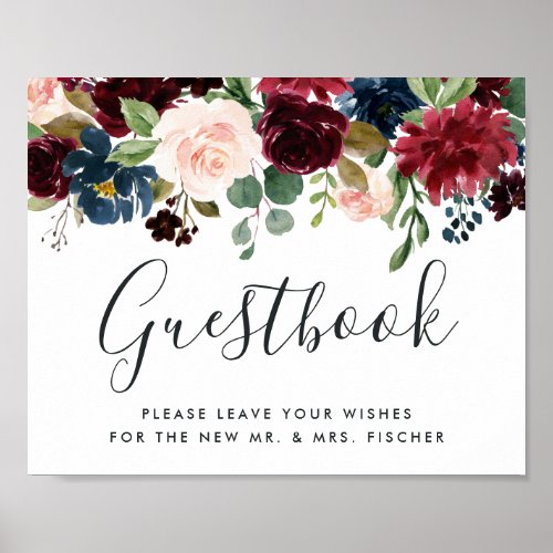 Radiant Bloom Wedding Guestbook Sign