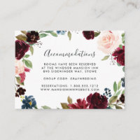 Radiant Bloom Wedding Hotel Accommodation Cards