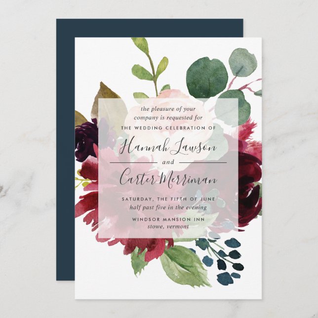 Radiant Bloom Wedding Invitation (Front/Back)