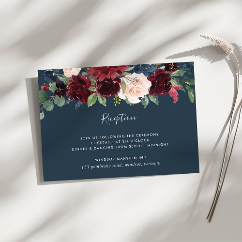 Radiant Bloom Wedding Reception Enclosure Card