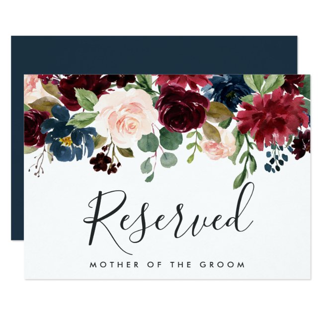 Radiant Bloom Wedding Reserved Sign Invitation