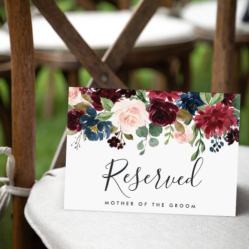 Radiant Bloom Wedding Reserved Sign Invitation