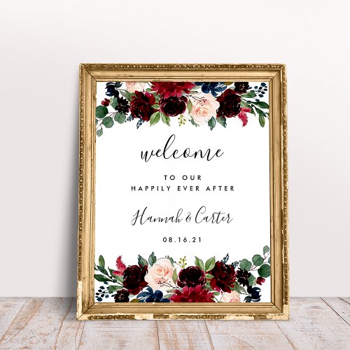 Radiant Bloom Wedding Welcome Poster
