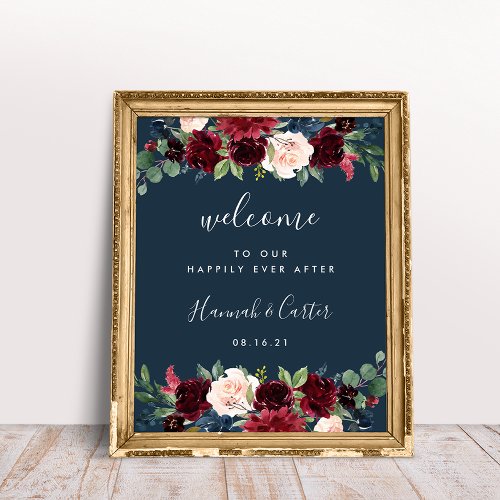 Radiant Bloom Wedding Welcome Poster