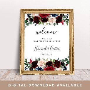 Radiant Bloom Wedding Welcome Poster