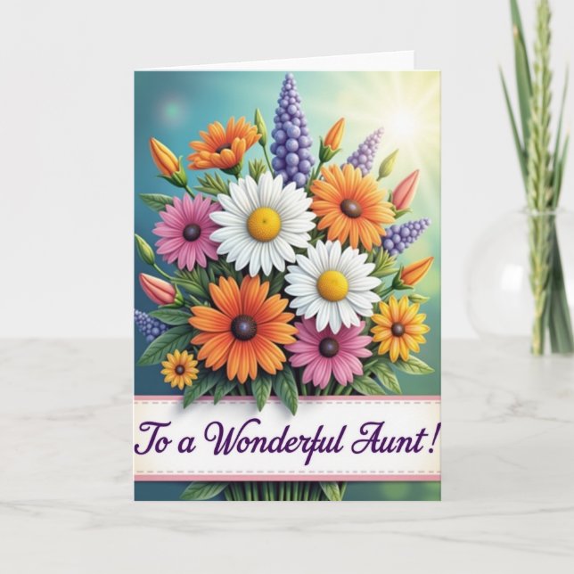 Radiant Blooms Aunt Card (Front)