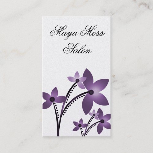 Radiant Blooms Business Card Eggplant Business Card