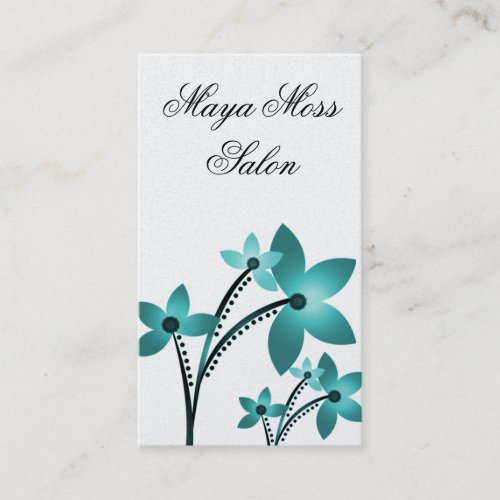 Radiant Blooms Business Card Mermaid Teal Business Card