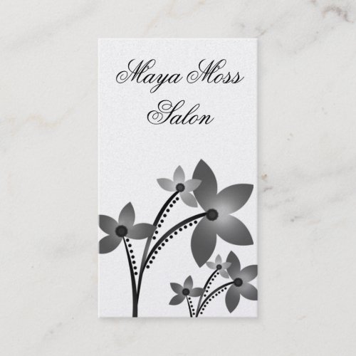 Radiant Blooms Business Card Metallic Gray Business Card