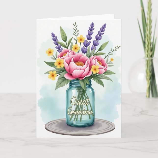 Radiant Blooms Grandma Card (Front)