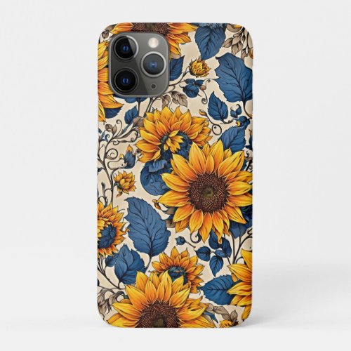 Radiant Blooms Sunflowers Pattern Artwork iPhone 11 Pro Case