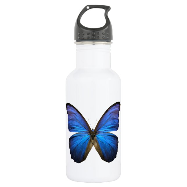 Radiant Blue Butterfly Water Bottle (Front)