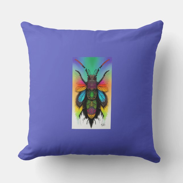 "Radiant Boho Insect" Throw Pillow (Front)