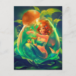RADIANT BUBBLE MERMAID POSTCARD