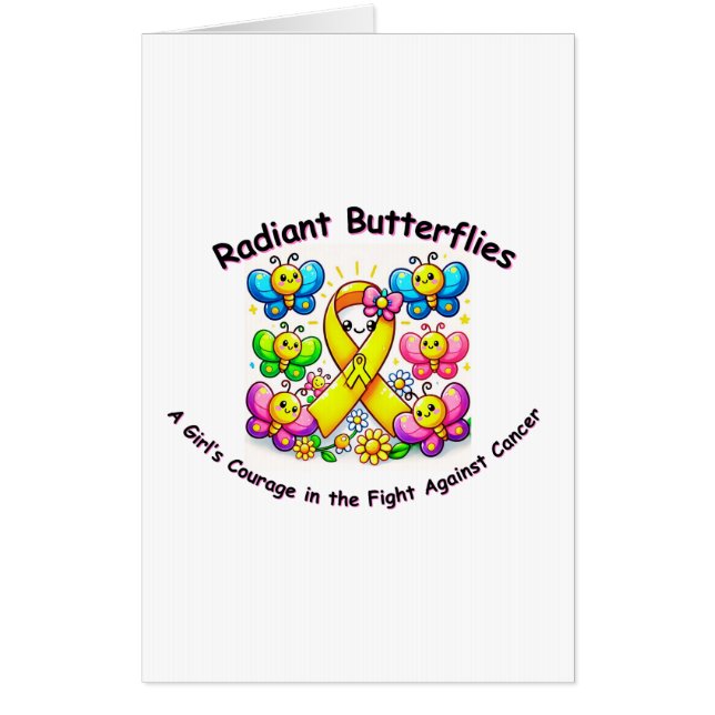 "Radiant Butterflies – Yellow Ribbon Card" Card (Front)