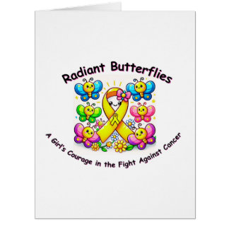 "Radiant Butterflies – Yellow Ribbon Card" Cards