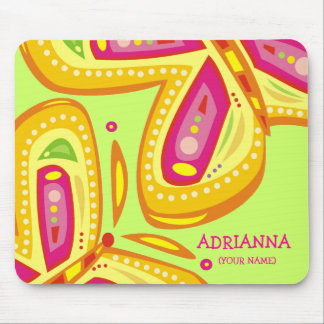 RADIANT BUTTERFLY LIME MOUSE PAD