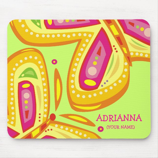 RADIANT BUTTERFLY LIME MOUSE PAD (Front)