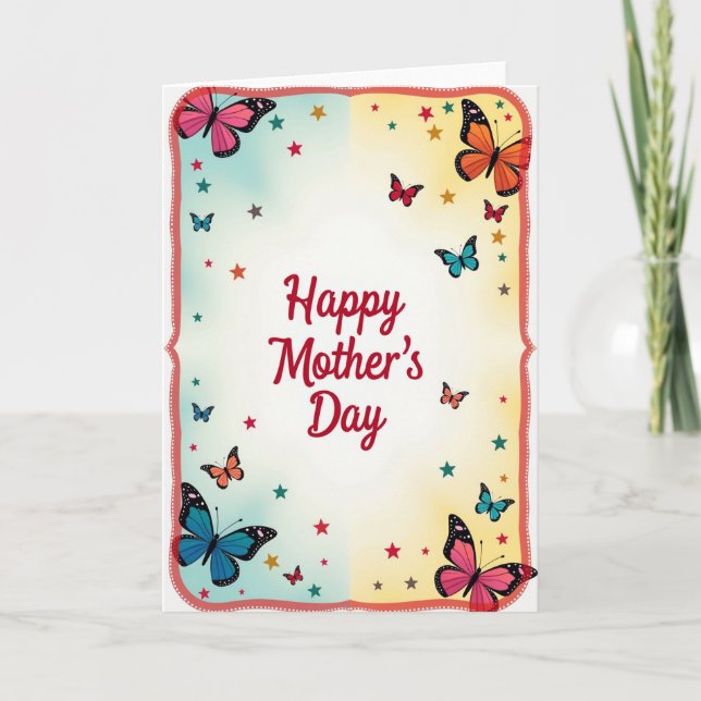 Radiant Butterfly Mothers Day Card (Front)