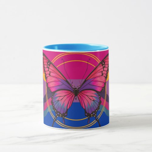Radiant Butterfly Spectrum Bisexual Pride Flag  Mug