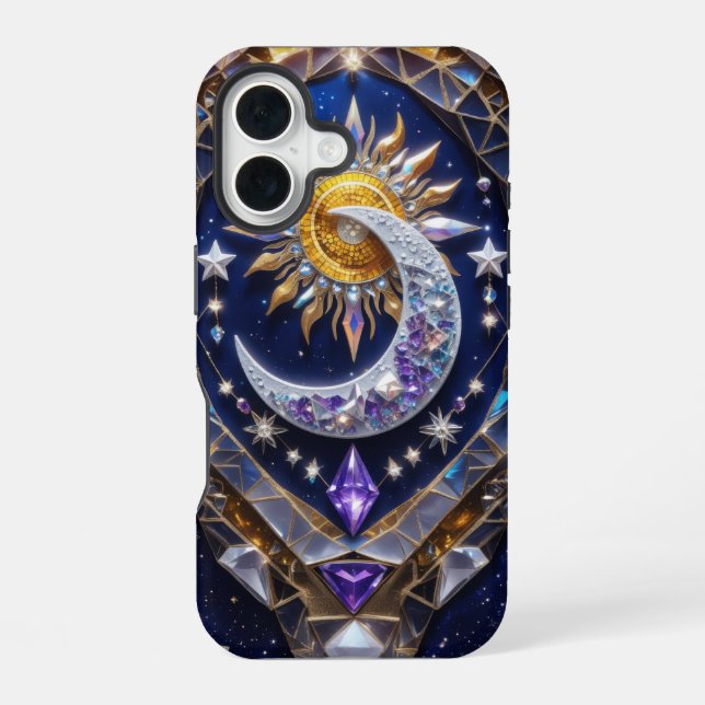 Radiant Celestial Sun and Moon Design  Iphone Case (Back)