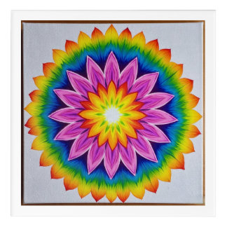"Radiant Chakra Mandala – Sacred Petal Burst  Acrylic Print