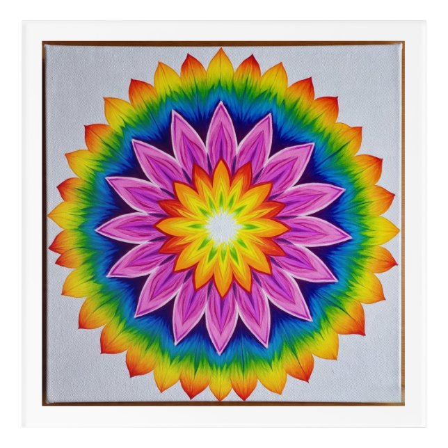 "Radiant Chakra Mandala – Sacred Petal Burst  Acrylic Print (Front)