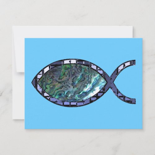 Radiant Christian Fish Symbol Personalized Announcement