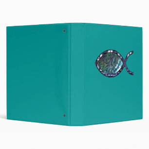 Radiant Christian Fish Symbol 3 Ring Binder