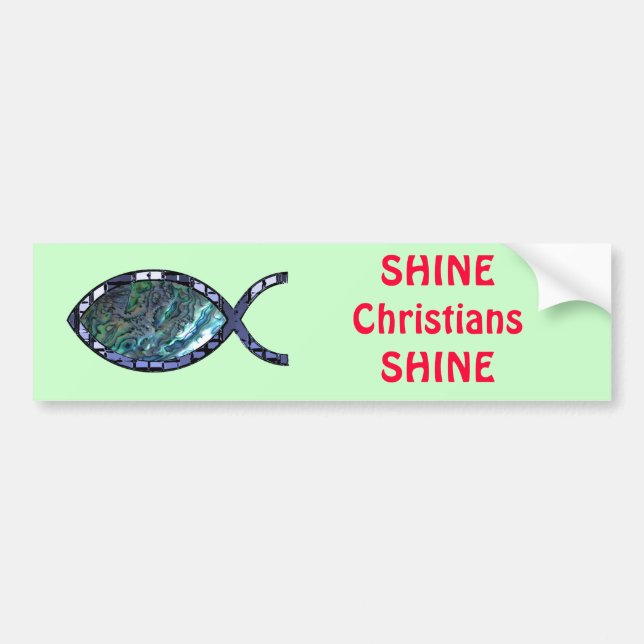 Radiant Christian Fish Symbol Bumper Sticker (Front)